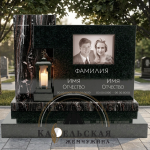 Семейный памятник из двух видов гранита с лампадой Комби - 51